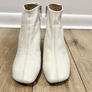 Rag & Bone Ellis Off White Leather High Heel Ankle Booties EU37